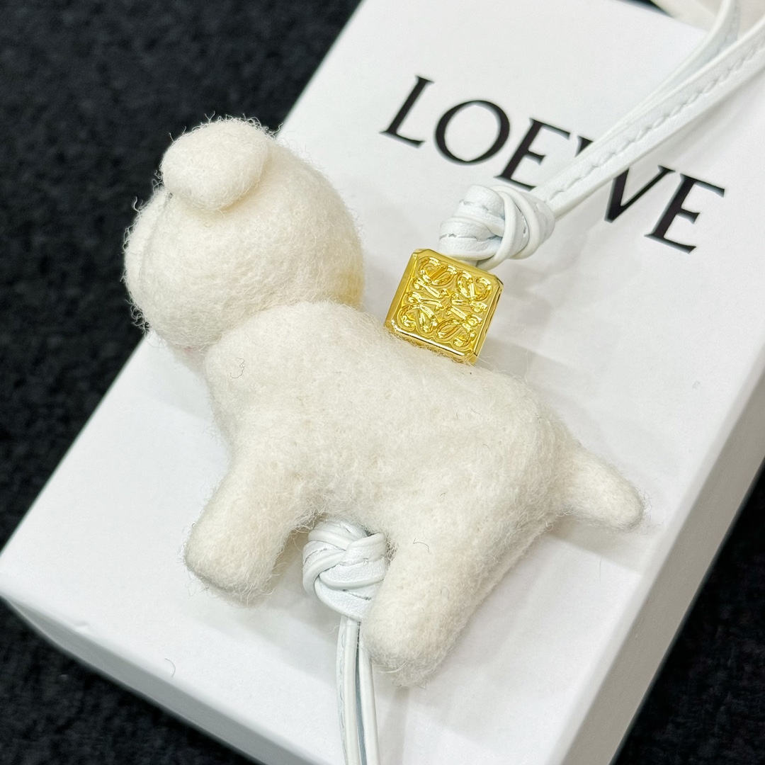 Loewe felt and cowhide lop-eared rabbit charm