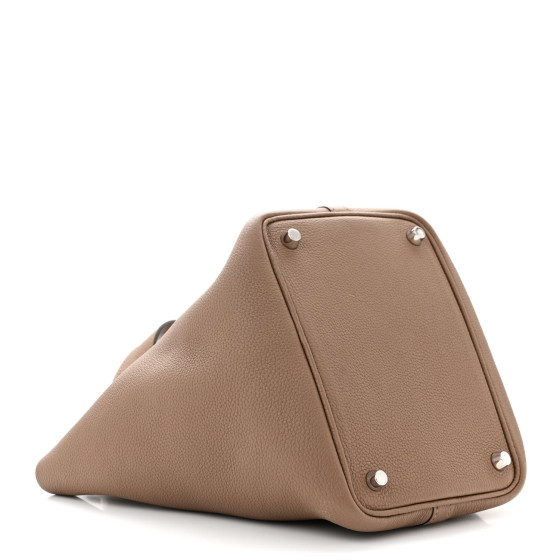 HERMES Taurillon Clemence Picotin Lock 18 PM Beige De Weimar