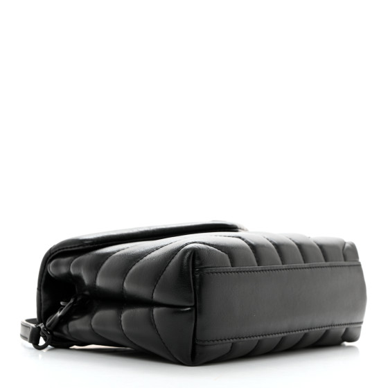 Saint Laurent Calfskin Y Quilted Monogram Toy Loulou Crossbody Bag Black