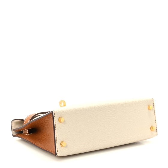 HERMES Epsom Horseshoe Mini Kelly Sellier 20 Craie Gold