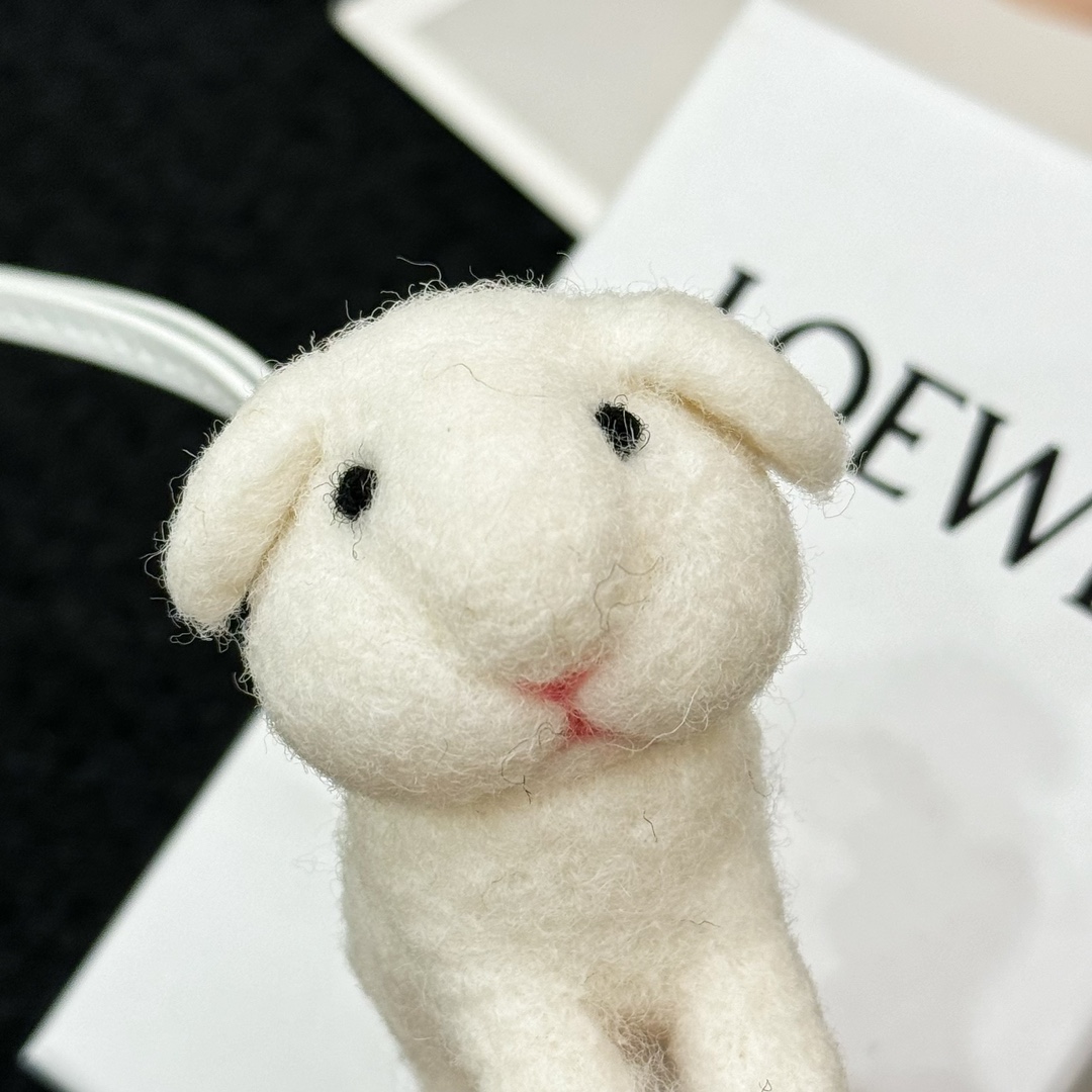 Loewe felt and cowhide lop-eared rabbit charm