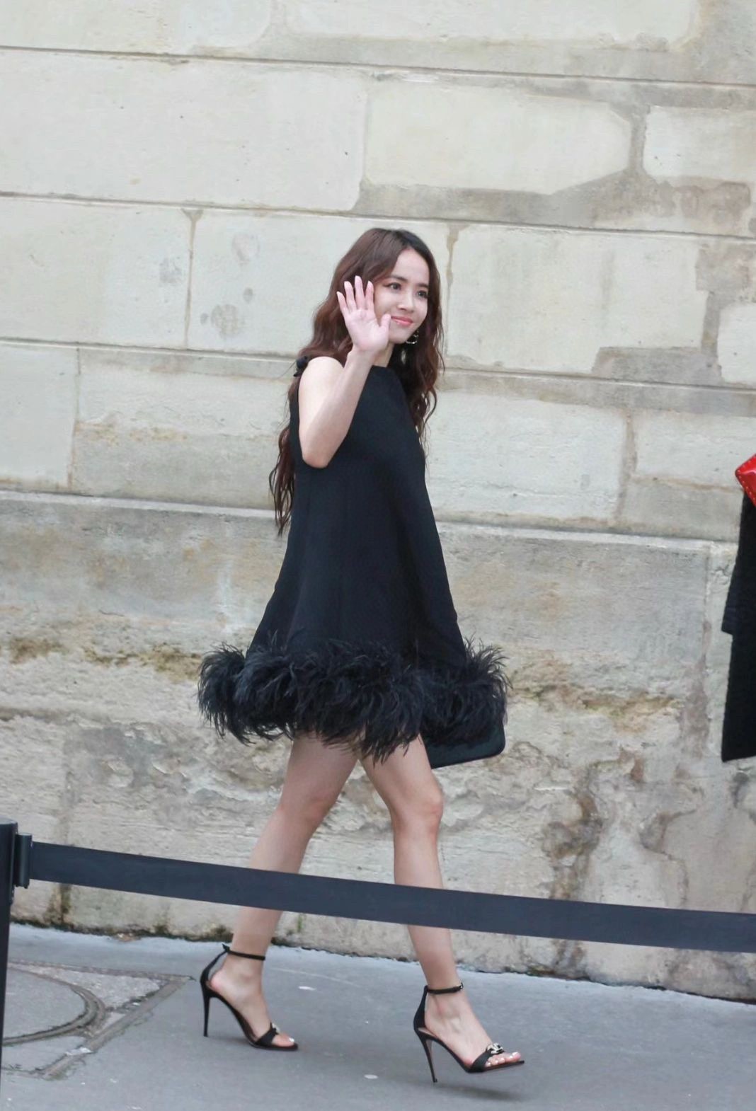 Warren 2024 autumn and winter new bow ๐ ostrich feather dress