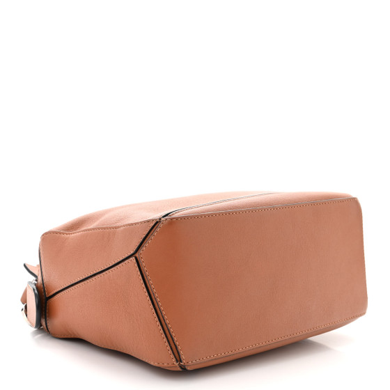 LOEWE Grained Calfskin Small Puzzle Bag Tan