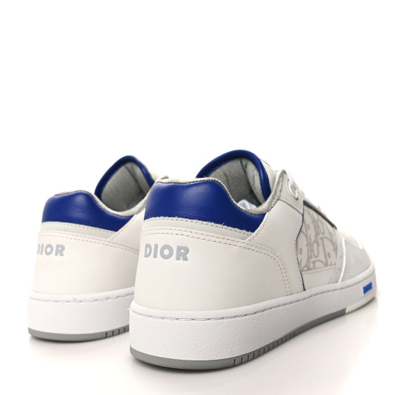 Dior Smooth Calfskin Oblique Galaxy Perforated Mens B27 Low Top Sneakers White Blue