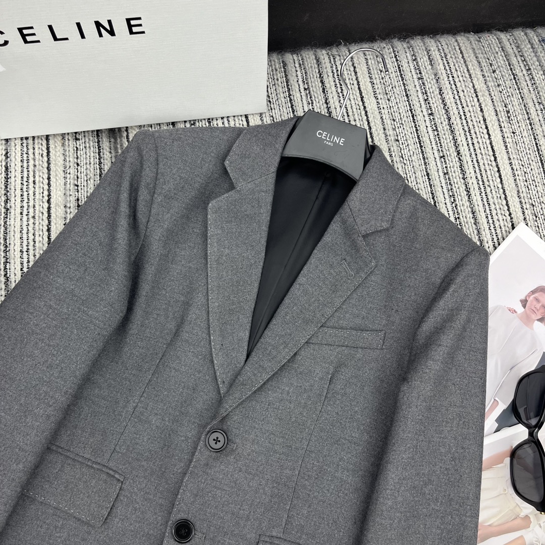 【Celine】Lapel Blazer and Skirt Set