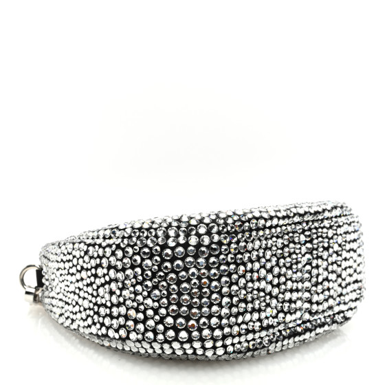 Miu Miu Crystal Silk Starlight Mini Wander Hobo Black