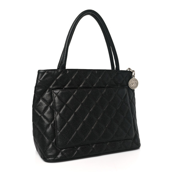 Chanel Caviar Quilted Medallion Tote Black