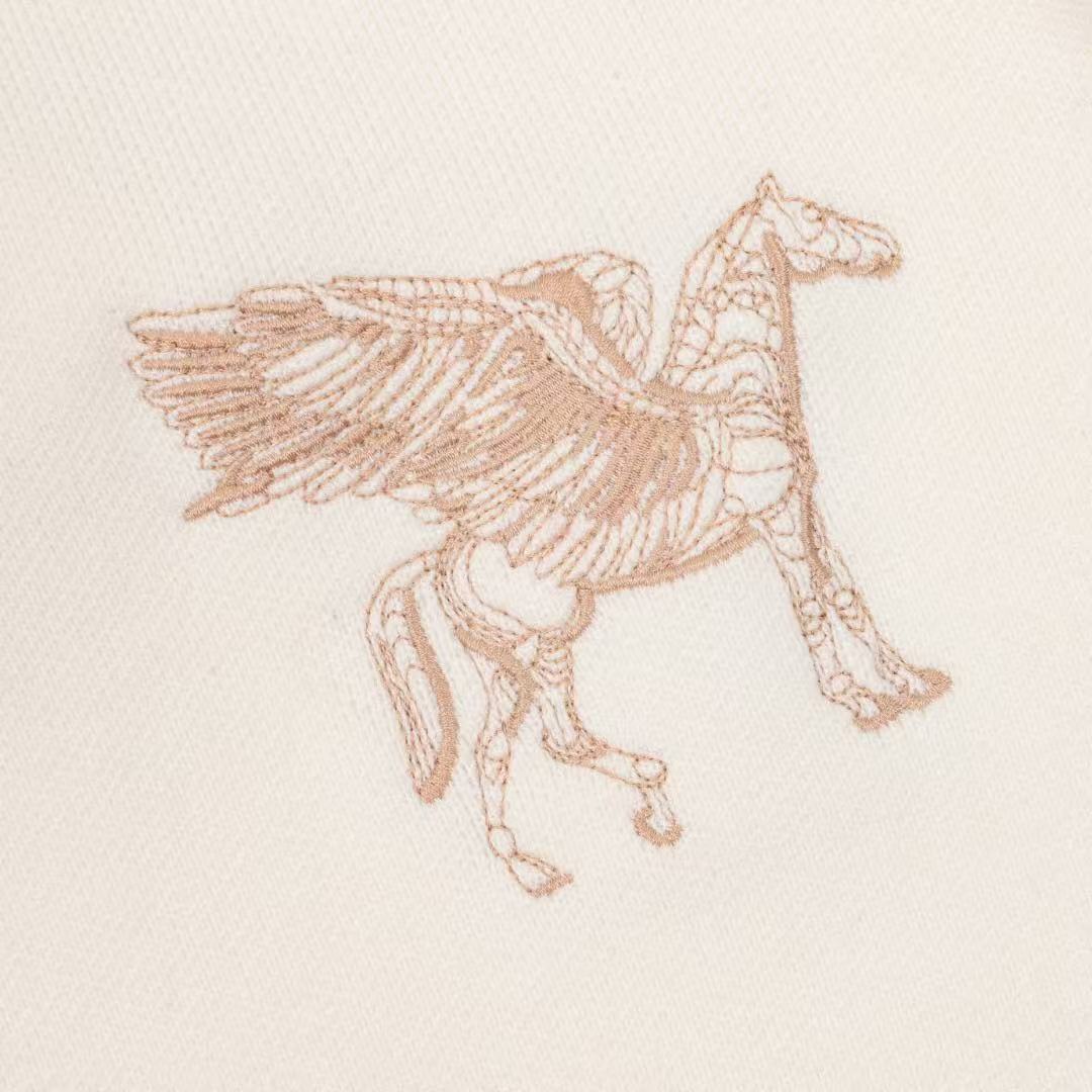 Hermès embroidered round collar sweater