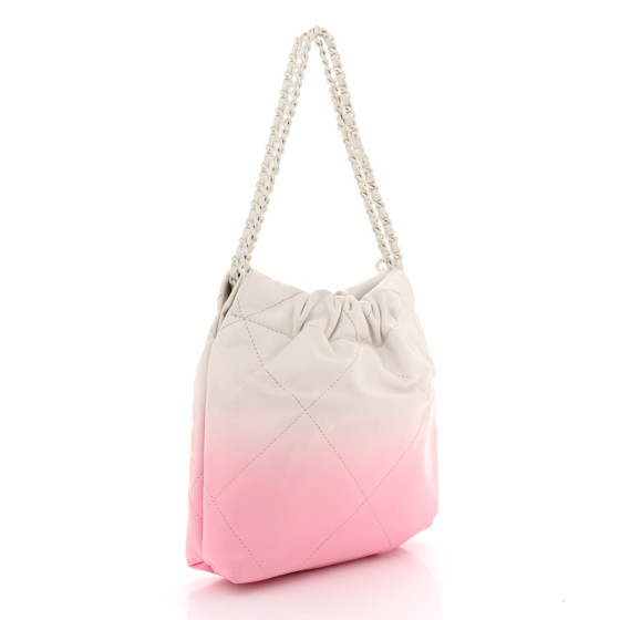 Chanel Patent Gradient Calfskin Quilted Mini Chanel 22 White Light Pink