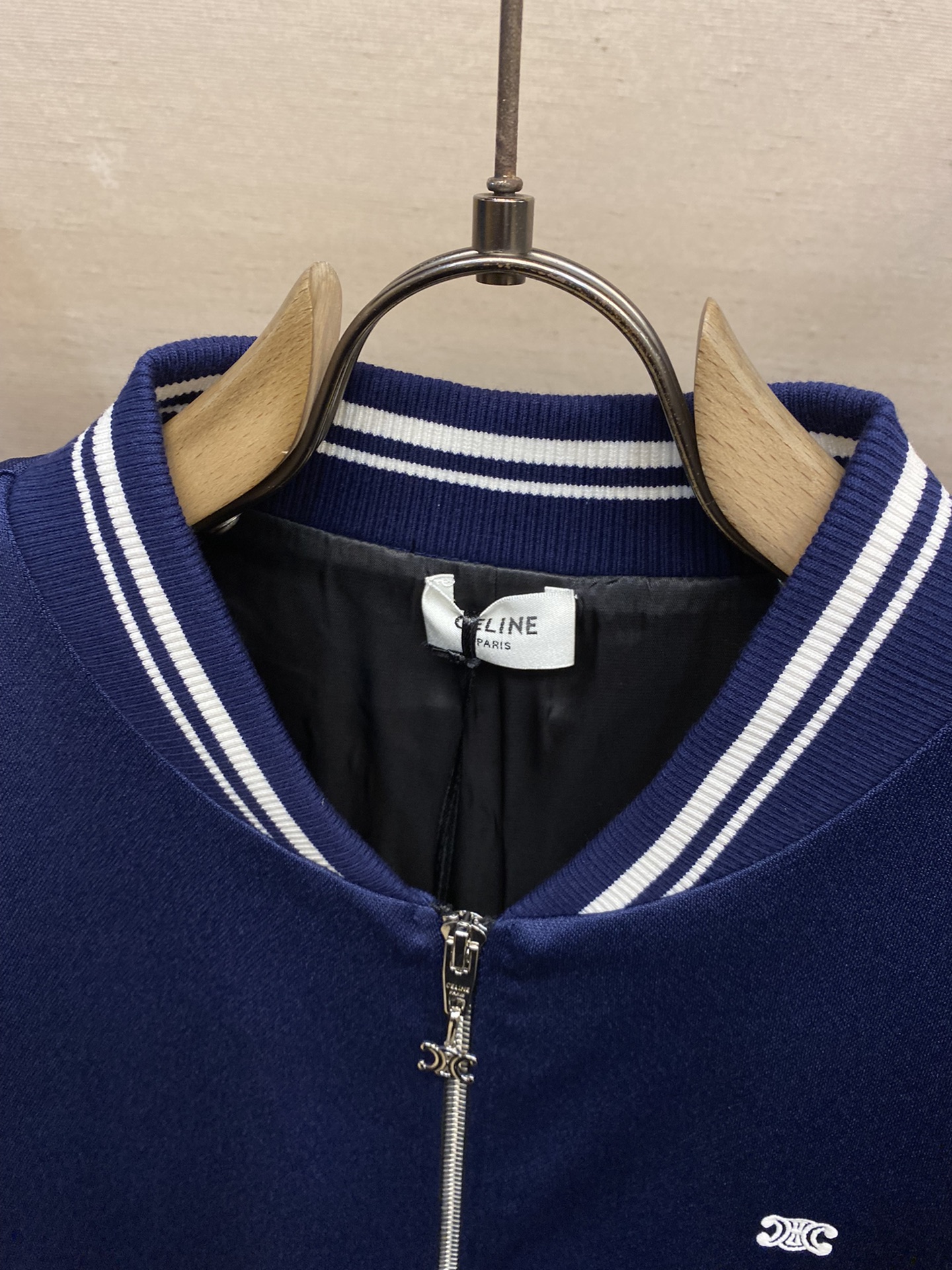 Celine men's jacket Arc de Triomphe embroidered zipper sports jacket 2024 autumn and winter new