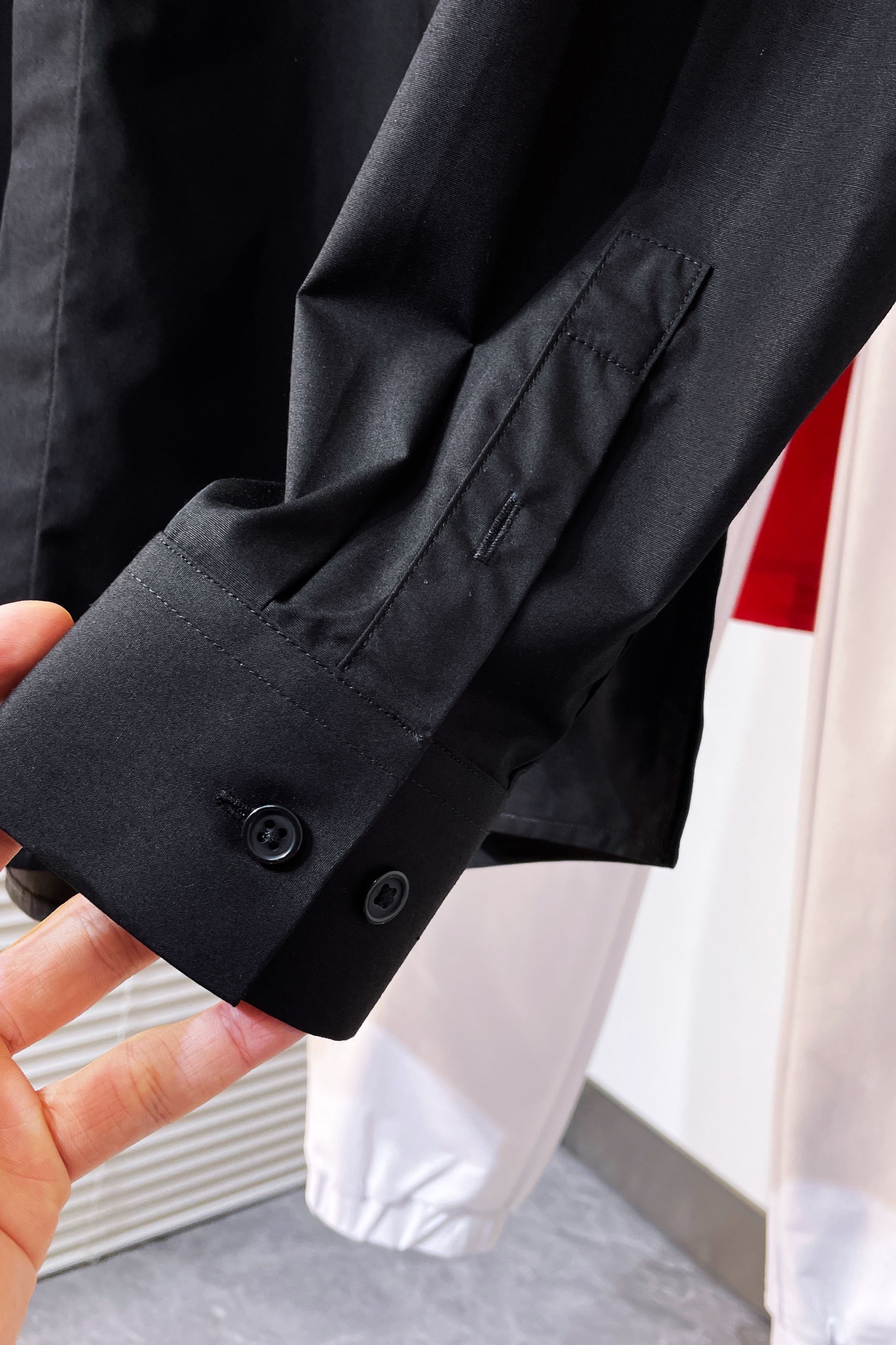 Balenciaga 24FW 3B white stripe embroidered shirt