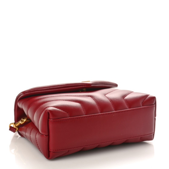 Saint Laurent Calfskin Y Quilted Monogram Toy Loulou Crossbody Bag Opyum Red