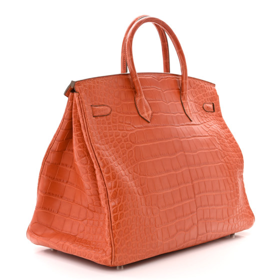 HERMES Matte Alligator Birkin 40 Orange