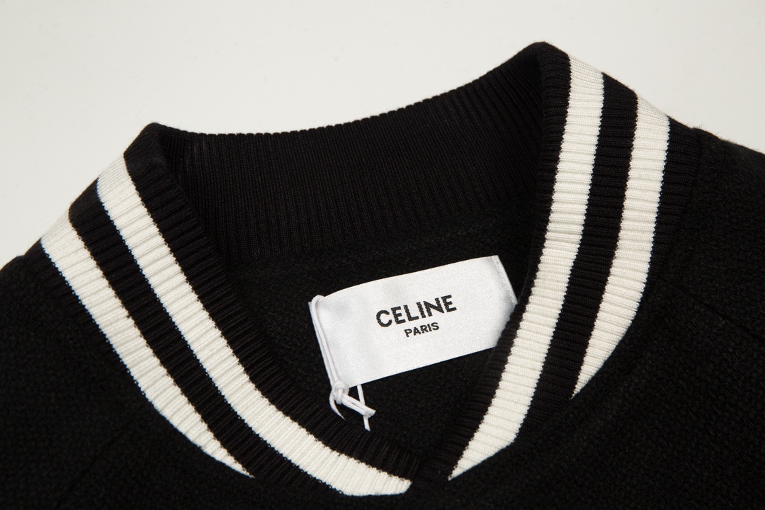 Celine baseball jacket with front and back logo embroidery