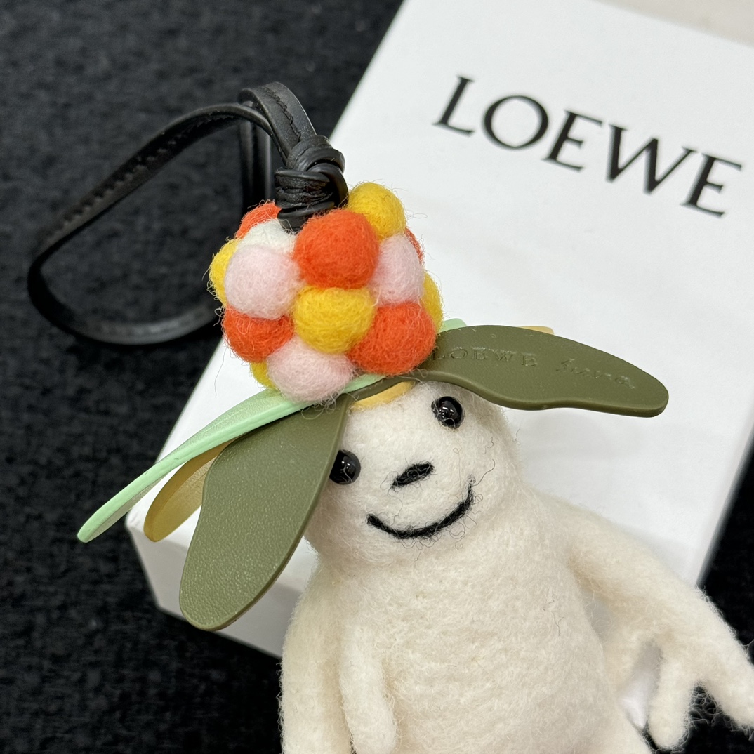 Loewe felt and cowhide mandrake charm