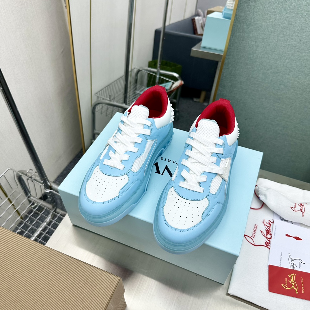 Christian Louboutin 2024 ASTROLOUBI Unisex Thick-soled Sneakers Blue