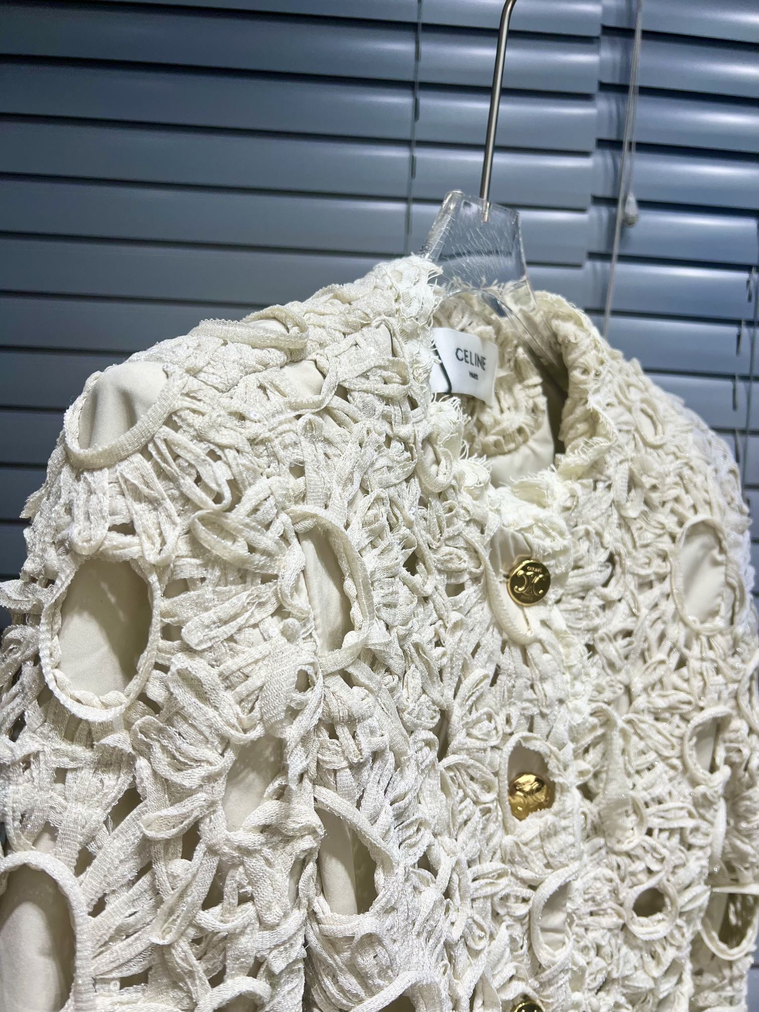 Celine™️2024aw autumn and winter new Italian imported gold silk jacket