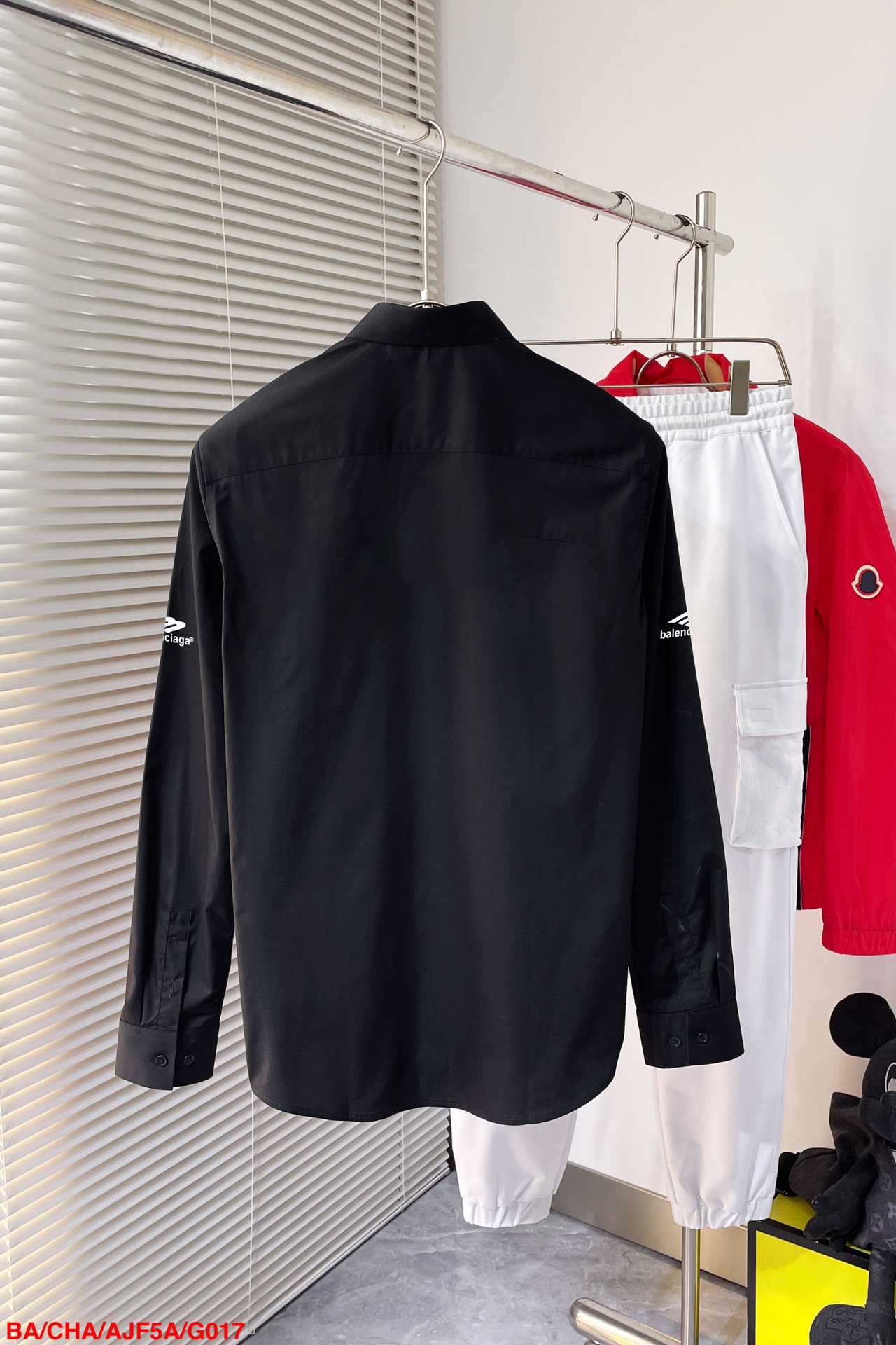 Balenciaga 24FW 3B white stripe embroidered shirt