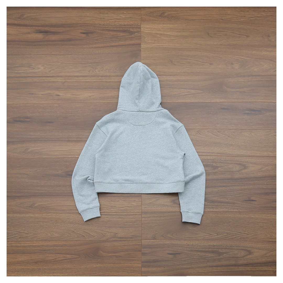 Autumn letter embroidered short hooded sweatshirt