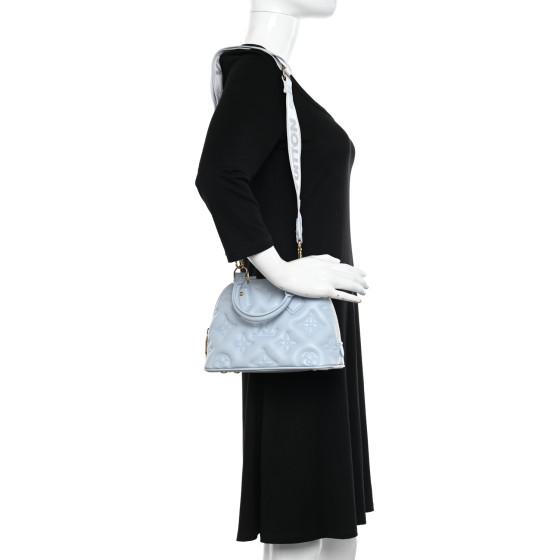 Louis Vuitton Calfskin Bubblegram Alma BB Ice Blue