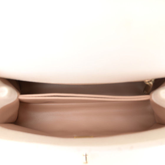 Chanel Caviar Quilted Mini Coco Handle Flap White