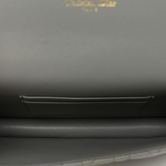 Christian Dior Supple Calfskin Caro Pouch with Chain Cloud Blue