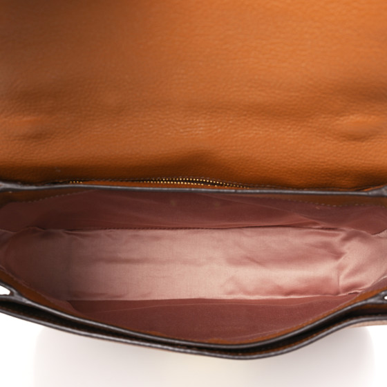 Miu Miu Goatskin Madras Shoulder Bag Cuoio