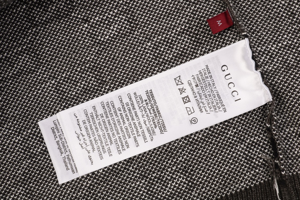 Gucci 24Fw black and white double G jacquard crew neck sweater