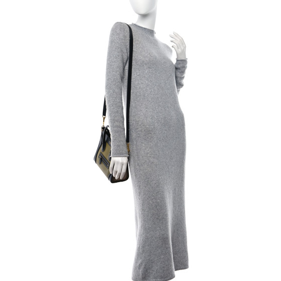 CELINE Baby Grained Calfskin Nubuck Nano Tri-Color Luggage Olive