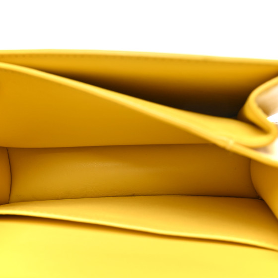 CELINE Box Calfskin Teen Classic Box Flap Bag Yellow