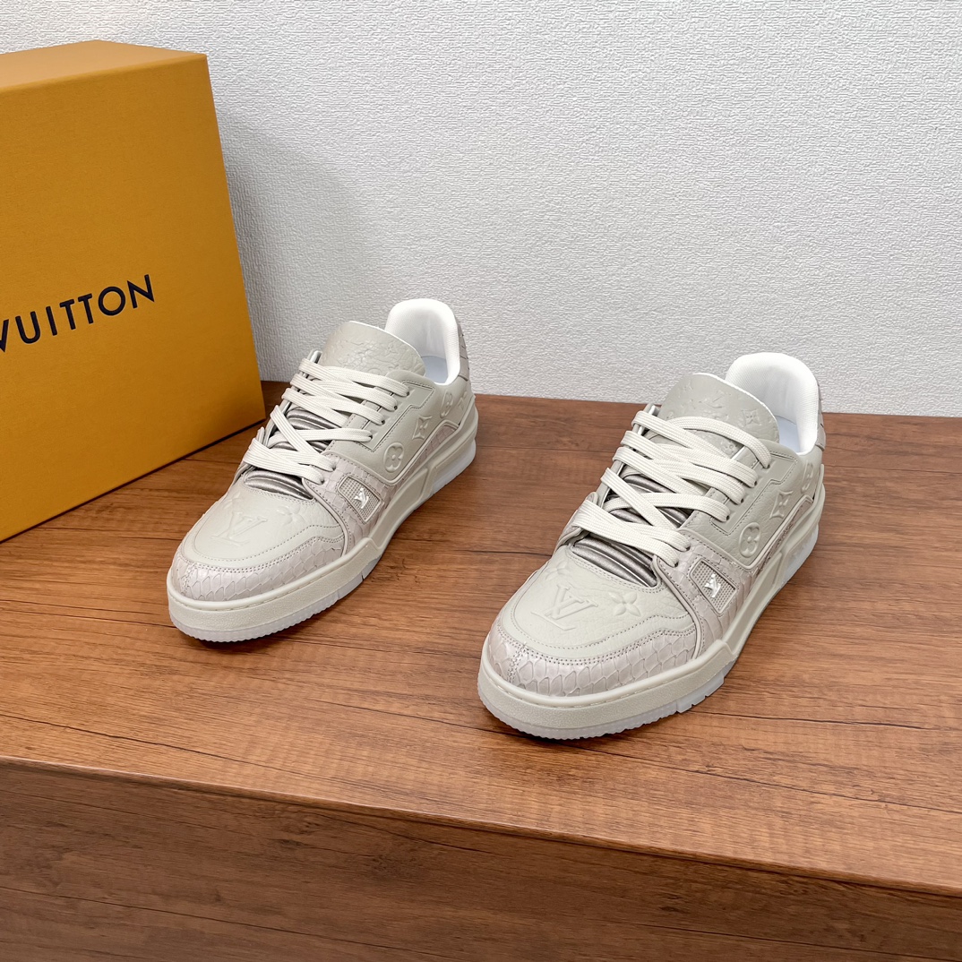 LV TRAINER snakeskin sneakers