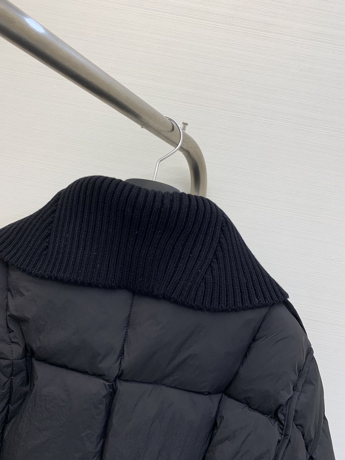 2024 Autumn and Winter Latest Knitted Splicing Large Lapel Jacket Down Jacket