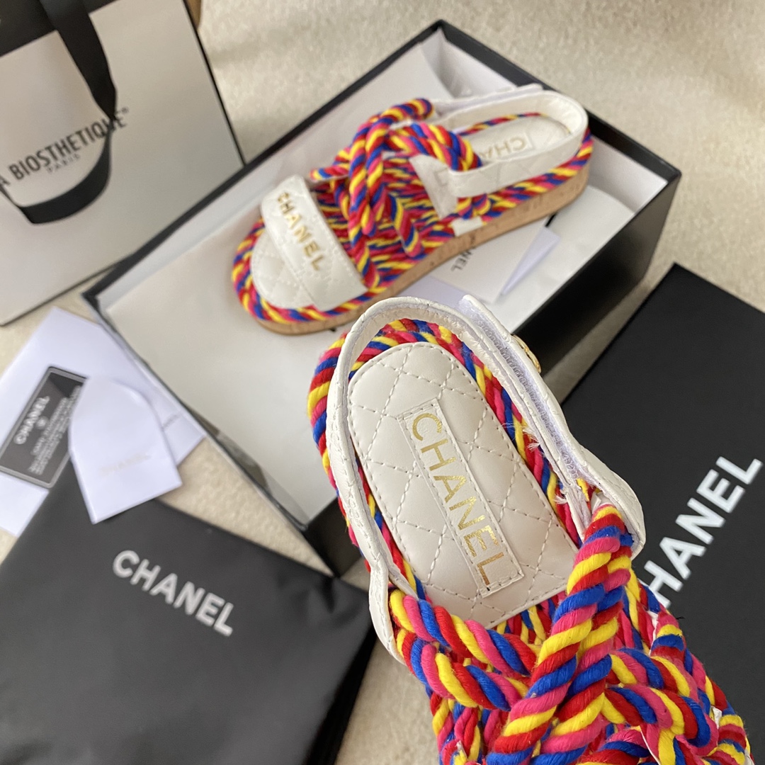 Chanel braided rope sandals