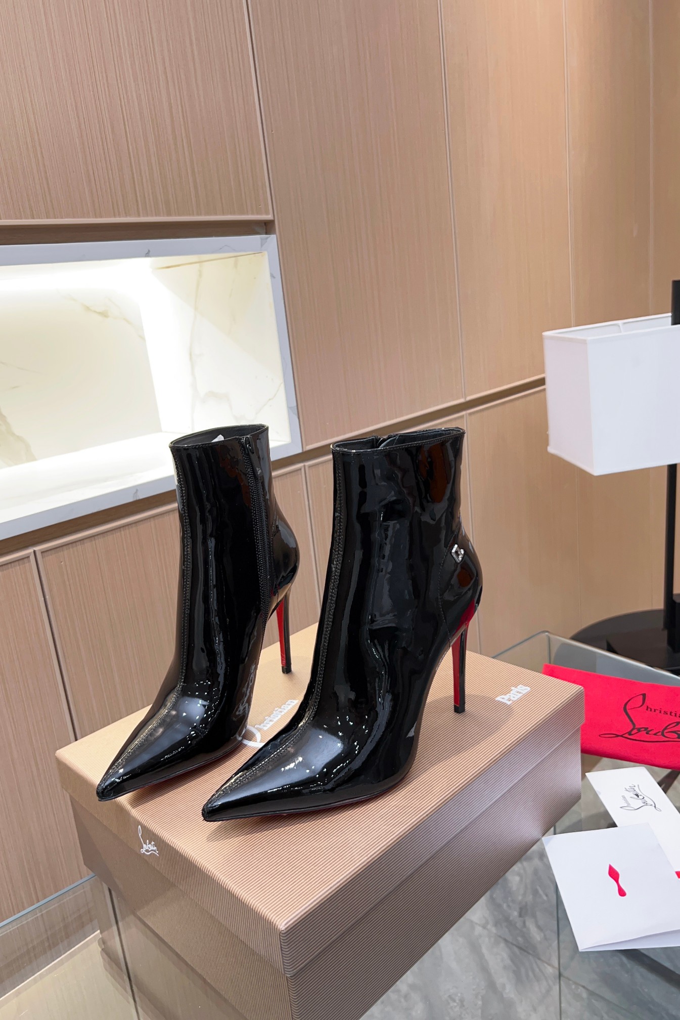 Christian Louboutin CL high-heeled fashion boots black