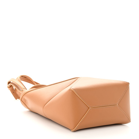 LOEWE Shiny Calfskin Mini Puzzle Fold Tote Warm Desert