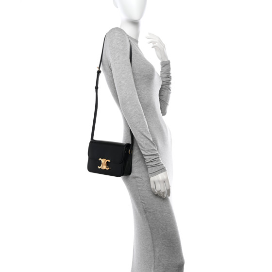 CELINE Shiny Calfskin Teen Triomphe Black