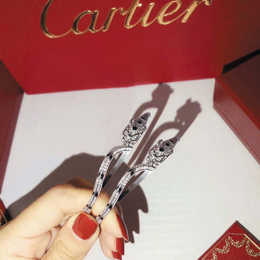 Cartier Cartier series jewelry sexy three-dimensional SOLEIL fashion full diamond spotted leopard round bracelet
