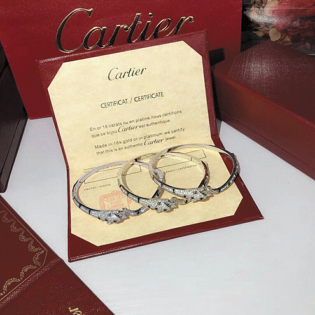 Cartier Cartier series jewelry sexy three-dimensional SOLEIL fashion full diamond spotted leopard round bracelet