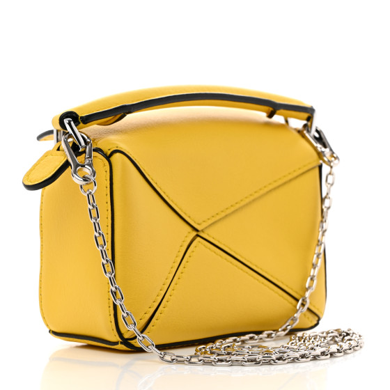 LOEWE Calfskin Nano Puzzle Bag Yellow