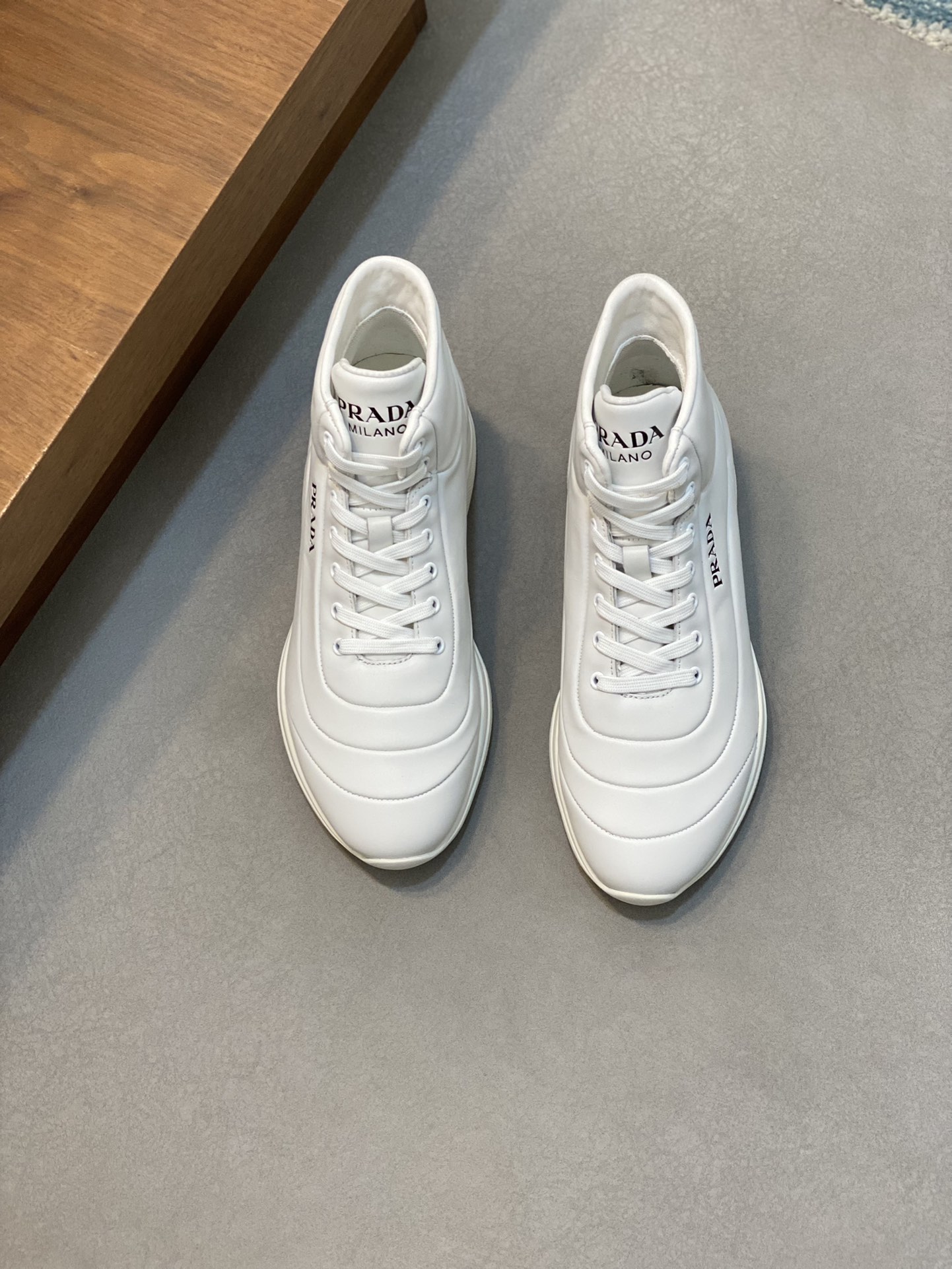 Prada new men's high-top lace-up casual sneakers