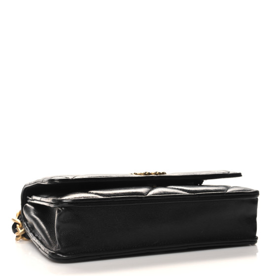 Chanel Lambskin Quilted Chanel 19 Wallet On Chain WOC Black