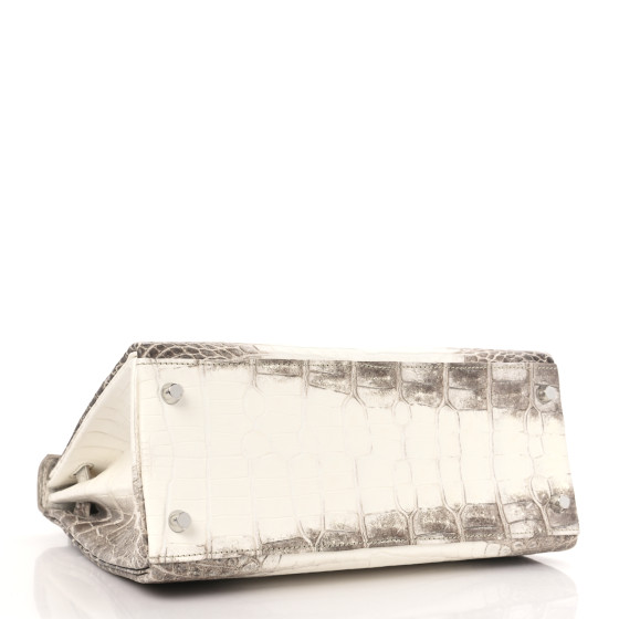 HERMES Matte Niloticus Crocodile Himalaya Kelly Retourne 28 White
