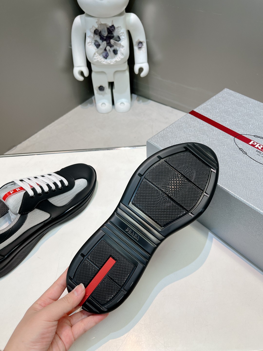 Prada soft rubber and Bike fabric sneakers