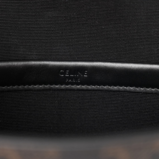 CELINE Triomphe Canvas Calfskin Flap Messenger Bag Black