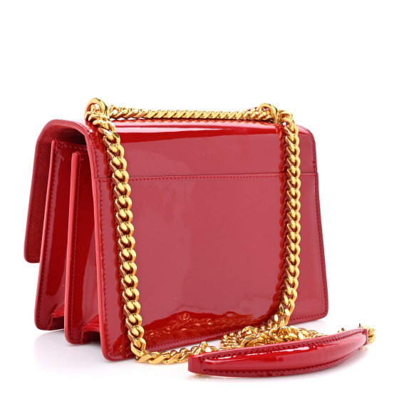 Saint Laurent Patent Small Monogram Sunset Red