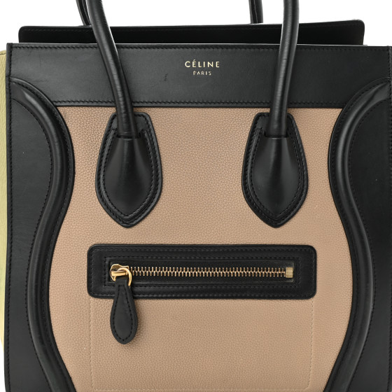 CELINE Nubuck Smooth Calfskin Micro Tri-Color Luggage