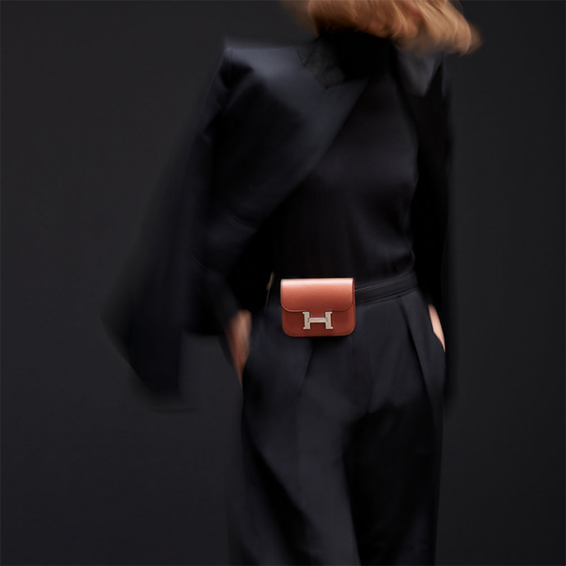 HERMES/ Hermes Constance Slim Gold Buckle H-buckle Cowhide Wallet Card Bag H082060CC18