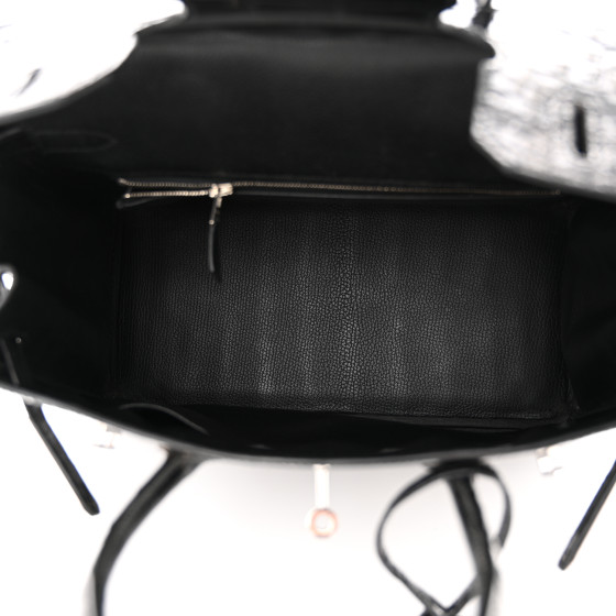 HERMES Shiny Niloticus Crocodile Birkin 30 Black