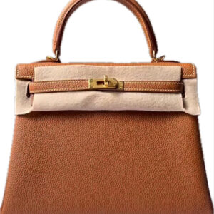 HERMES/ Hermes Kelly 25 Gold button Gold brown Y cut handbag for women