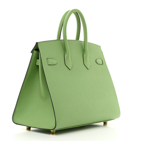 Epsom Birkin Sellier 25 Vert Criquet